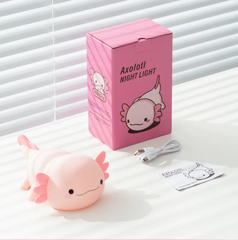 Stock Available Novelty Cute Colorful Touch Control Soft Sili Cone Lamp Dimmable Axolotl Night Light...