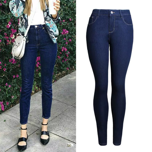 Autumn New Small Leg Jeans Trendy Pencil Pants Washed High Waist Small Leg Pants