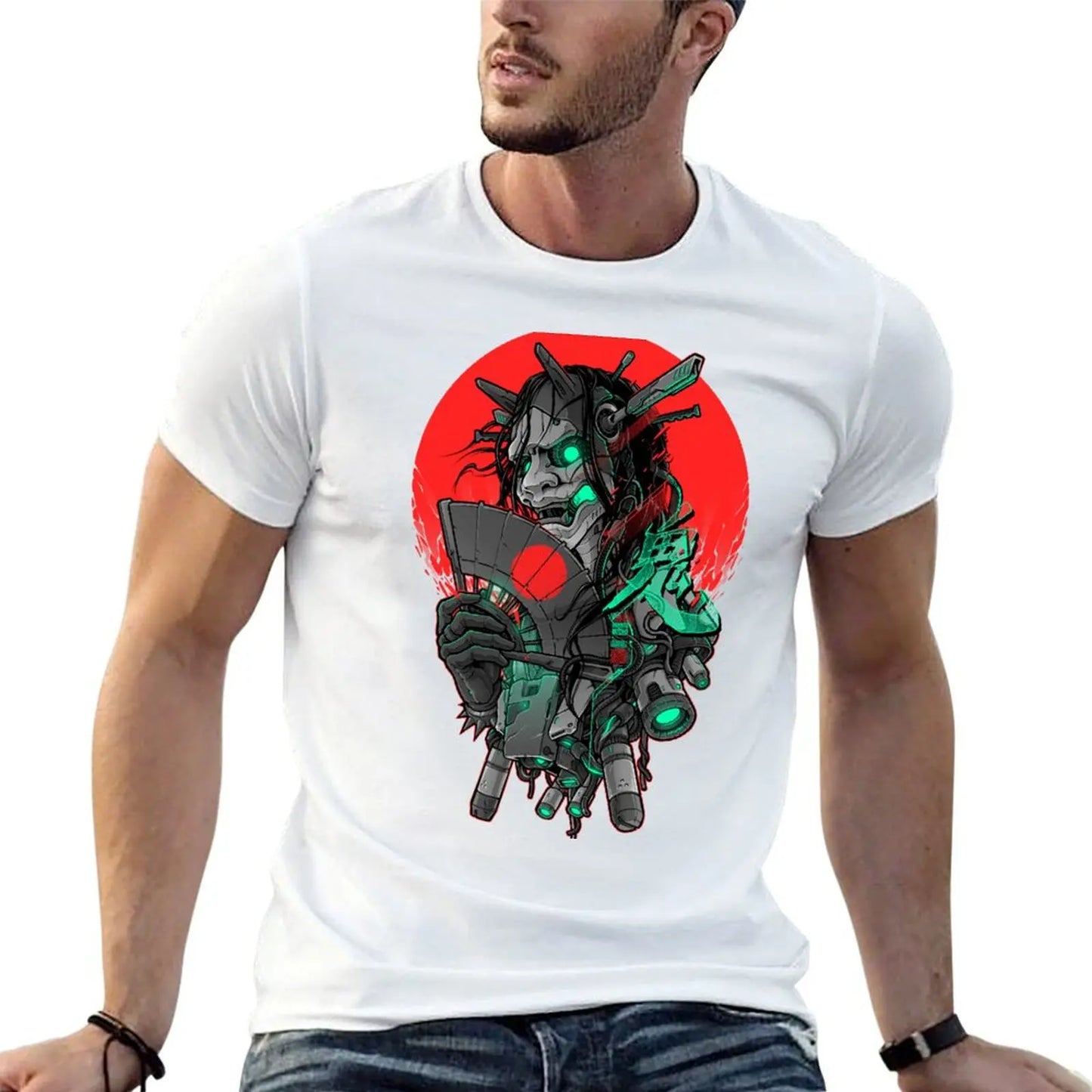 Hannya Mecha Dark Edition T-Shirt - Embrace the Cyberpunk Horror Style for Everyday Comfort