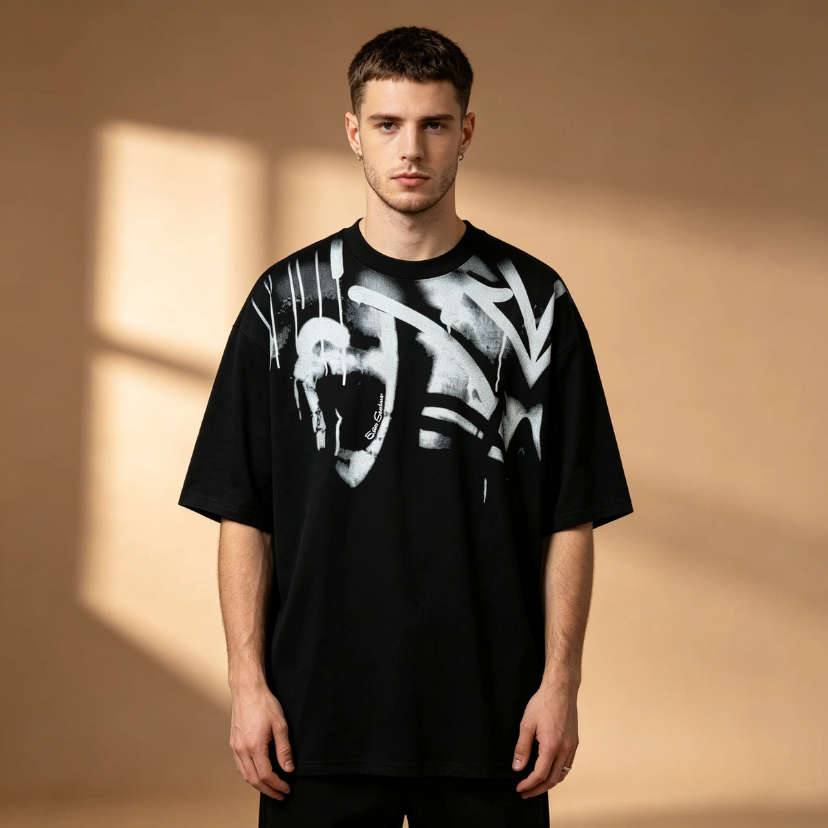 Elevate Your Street Style with Our Trendy Oversized Graphic T-Shirt for Men - Bold Graffiti Print for the Ultimate Hip Hop Look