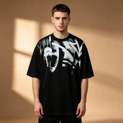 Elevate Your Street Style with Our Trendy Oversized Graphic T-Shirt for Men - Bold Graffiti Print for the Ultimate Hip Hop Look