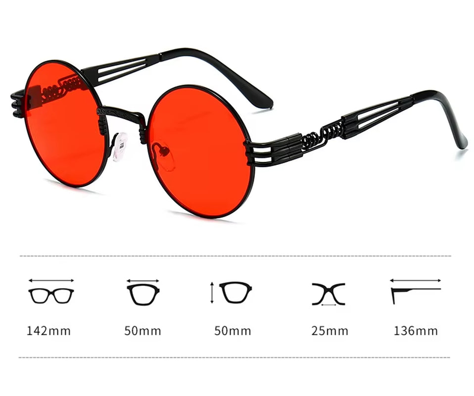 Comfortable UV400 Protection Travel & Photography Eyewear for Men Women New Steampunk Round-Framed S...