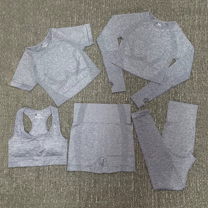 Elevate Your Workout with Our 5-Piece Seamless Yoga Set for Women – Ultimate Comfort and Style