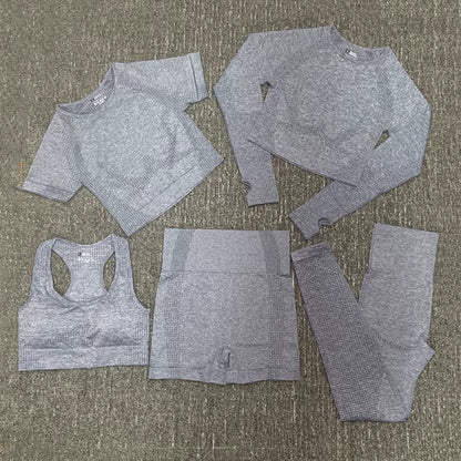 Elevate Your Workout with Our 5-Piece Seamless Yoga Set for Women – Ultimate Comfort and Style