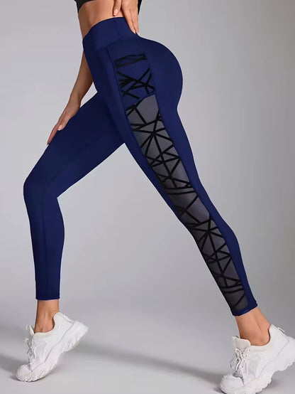 Elevate Your Workout with Our New Euro Style Yoga Pants - Hip Lift Mesh Design, Perfect for Outdoor Gym Sessions!