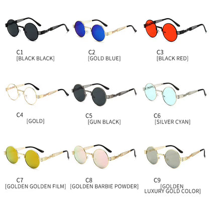 Comfortable UV400 Protection Travel & Photography Eyewear for Men Women New Steampunk Round-Framed S...