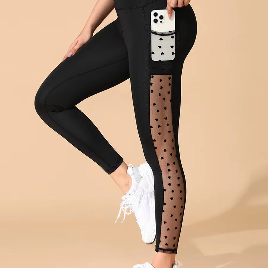 Elevate Your Workout with Our New Euro Style Yoga Pants - Hip Lift Mesh Design, Perfect for Outdoor Gym Sessions!