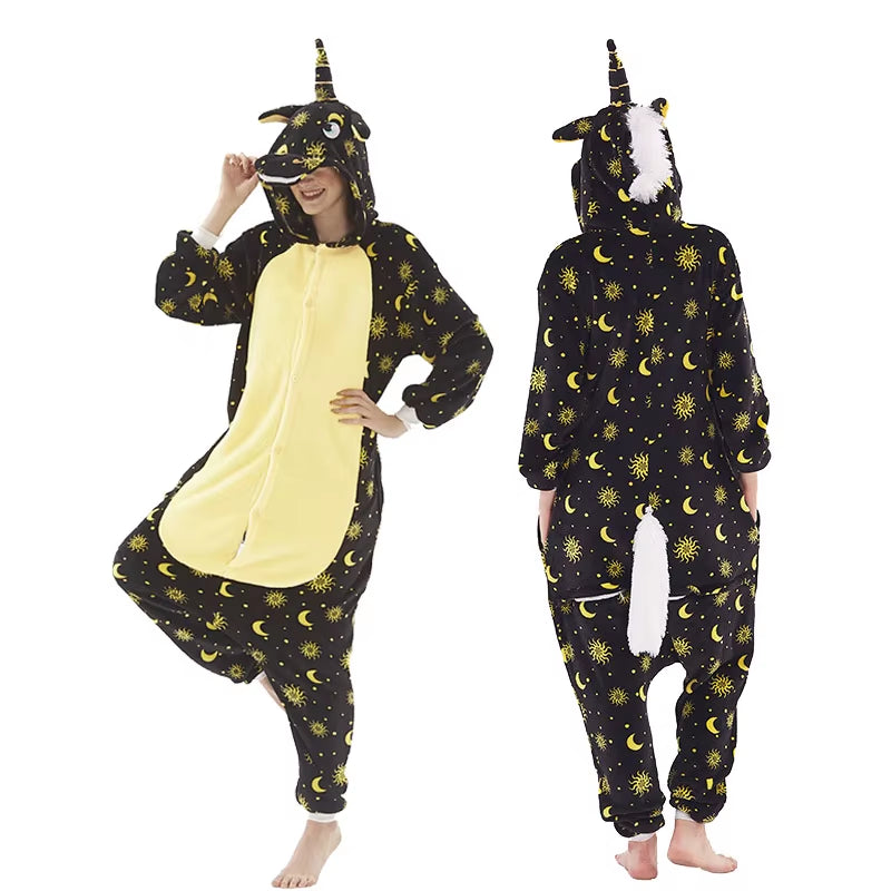 Cozy Unicorn Kigurumi Onesie - Hooded Pajamas for Kids and Adults - Perfect Winter Sleepwear!