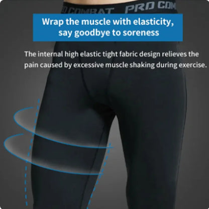 Elevate Your Workout with Our Quick-Dry Compression Running Leggings for Men - Perfect for Gym and Fitness Training!