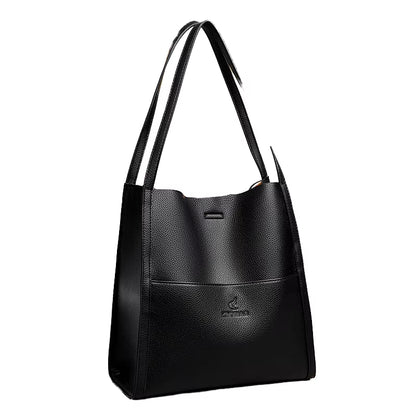 2025 New Brand Women'S Retro Bucket Bag High Quality Soft Leather Handbag Large Capacity Durability ...
