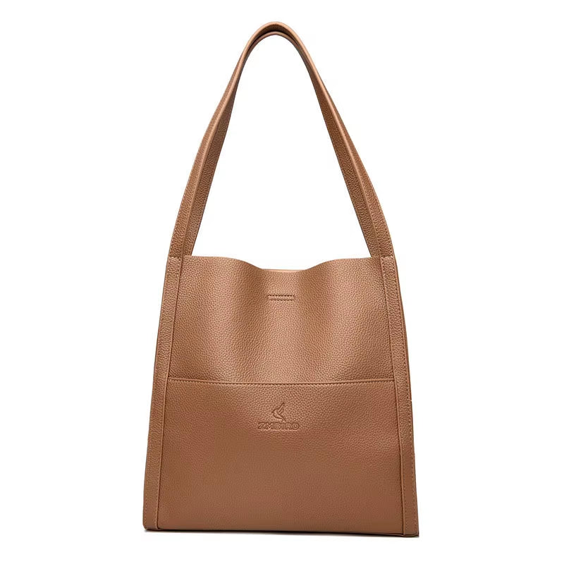 2025 New Brand Women'S Retro Bucket Bag High Quality Soft Leather Handbag Large Capacity Durability ...