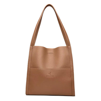 2025 New Brand Women'S Retro Bucket Bag High Quality Soft Leather Handbag Large Capacity Durability ...