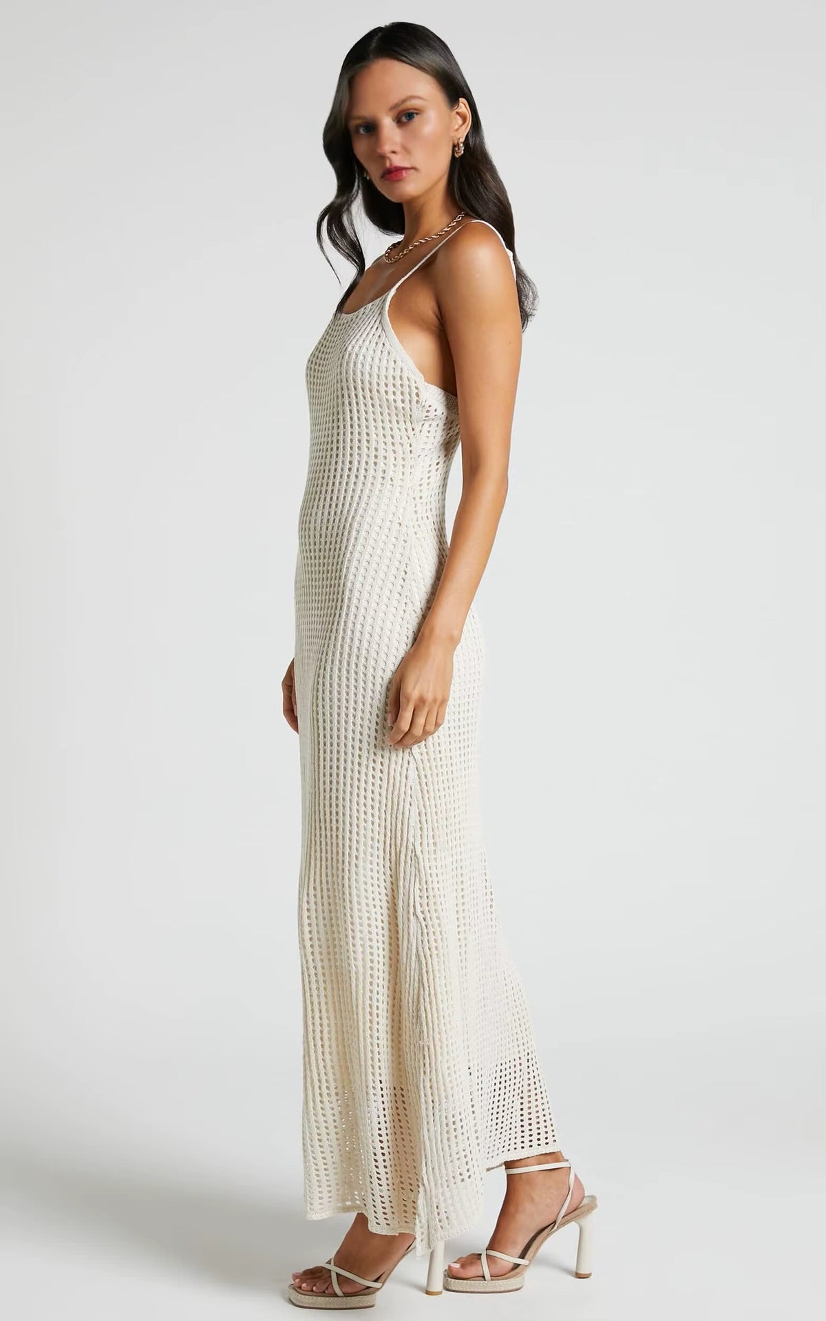 Elevate Your Summer Wardrobe with Our Custom Strapless Crochet Knit Maxi Dress - Breathable Chiffon for Effortless Style