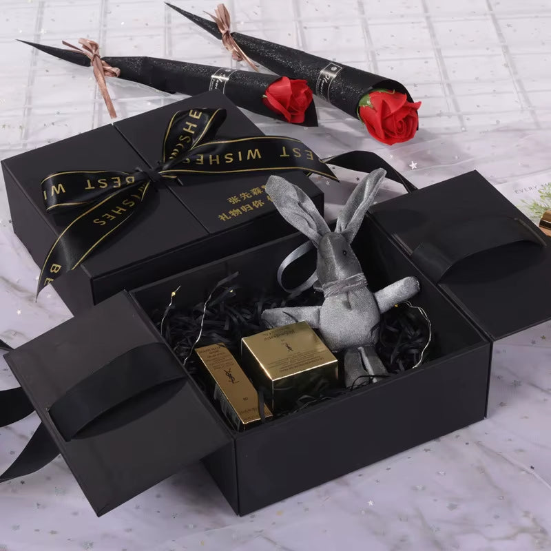Luxury Small Valentine Lipstick Boxes Packaging Cosmetic Slide Drawer Big Size Magnetic Rigid Box Cu...