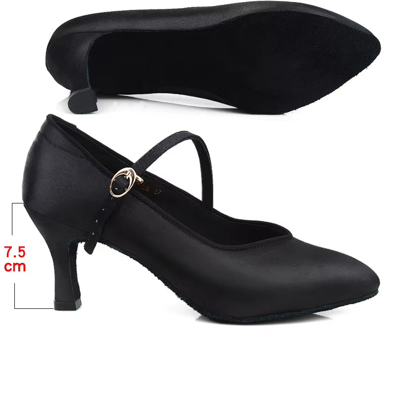 Ballroom Dancing Shoes China Modern Shoes Ladies Middle Heels Soft Soles Shoes Ladies Fur Soles Walt...