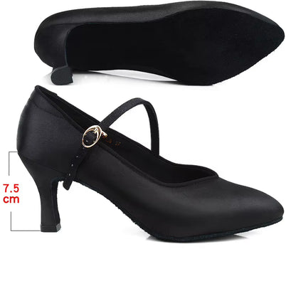 Ballroom Dancing Shoes China Modern Shoes Ladies Middle Heels Soft Soles Shoes Ladies Fur Soles Walt...