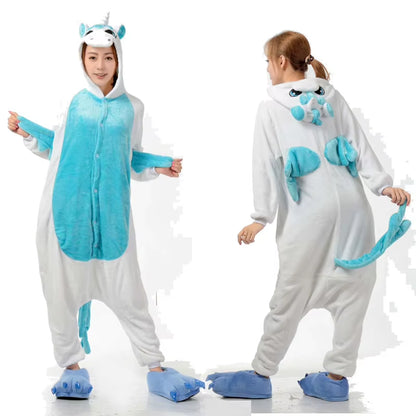 Cozy Unicorn Kigurumi Onesie - Hooded Pajamas for Kids and Adults - Perfect Winter Sleepwear!