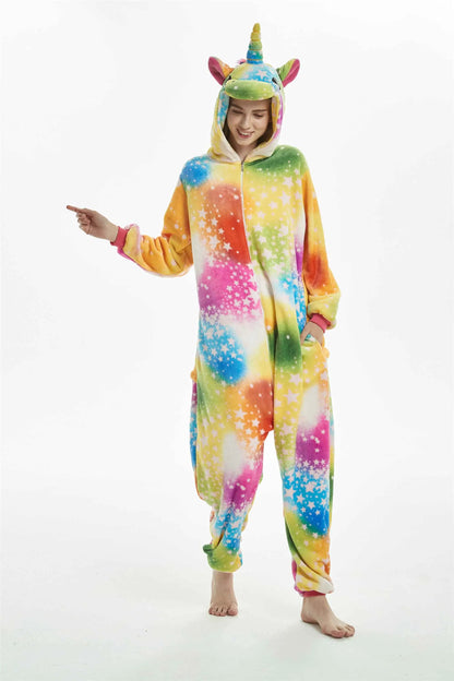 Cozy Unicorn Kigurumi Onesie - Hooded Pajamas for Kids and Adults - Perfect Winter Sleepwear!