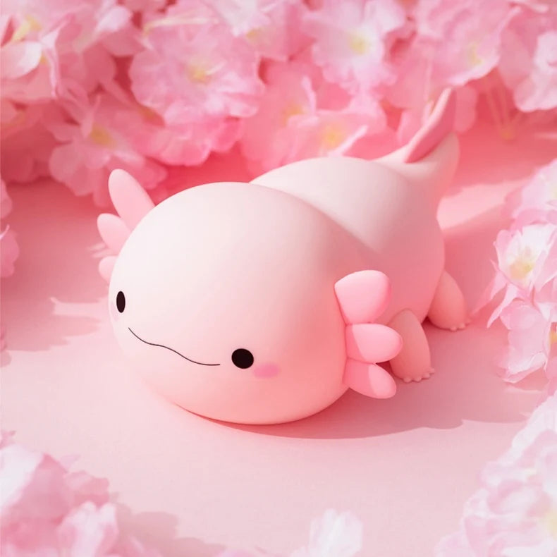Stock Available Novelty Cute Colorful Touch Control Soft Sili Cone Lamp Dimmable Axolotl Night Light...