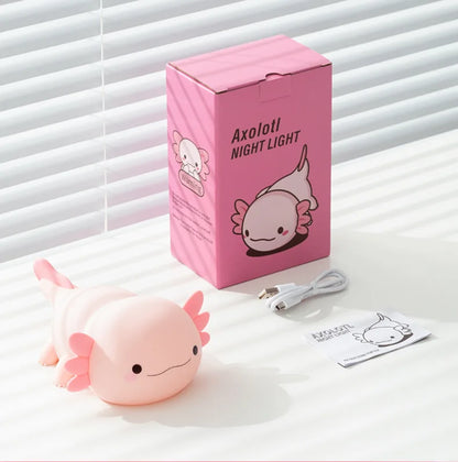 Stock Available Novelty Cute Colorful Touch Control Soft Sili Cone Lamp Dimmable Axolotl Night Light...