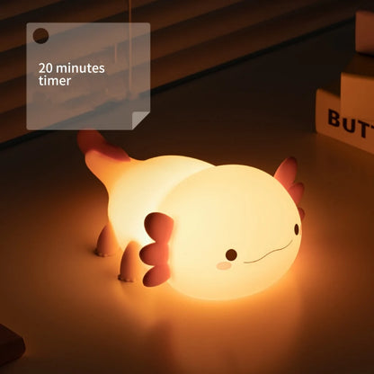 Stock Available Novelty Cute Colorful Touch Control Soft Sili Cone Lamp Dimmable Axolotl Night Light...