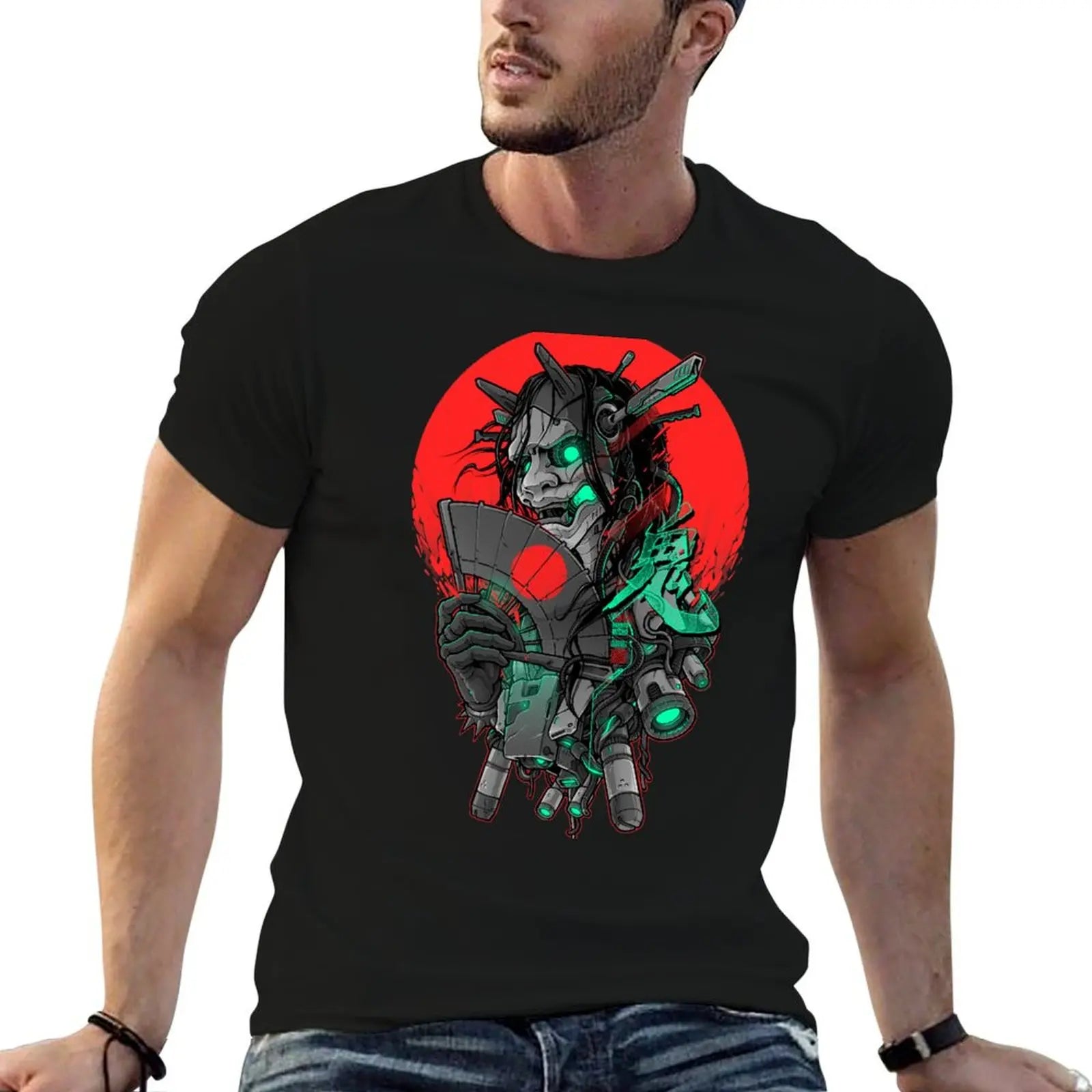Hannya Mecha Dark Edition T-Shirt - Embrace the Cyberpunk Horror Style for Everyday Comfort