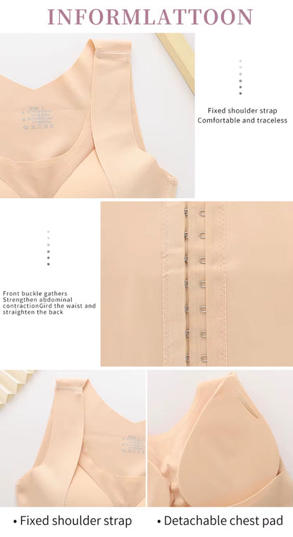 Elevate Your Silhouette: 3-in-1 Push-Up & Shape Breathable Waist Slimming Control Buttoned Bra Shapewear for Women