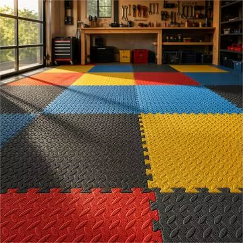 Transform Your Workout Space with Leaf Embossed Interlocking Foam Tiles - 60cm x 30cm EVA Exercise Mats for Judo, Wrestling, and Taekwondo Training!