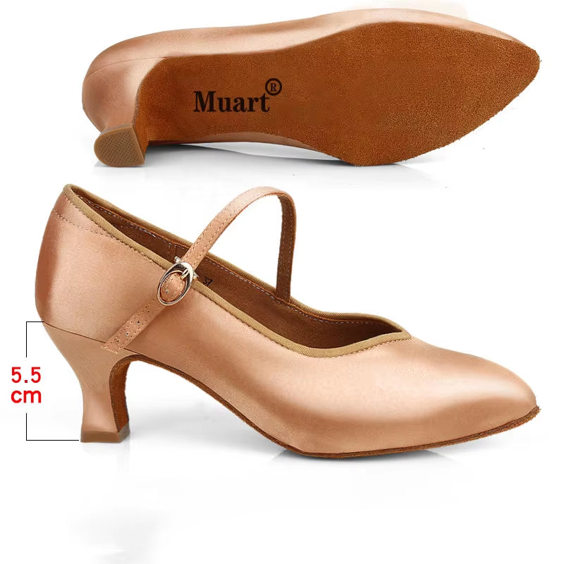 Ballroom Dancing Shoes China Modern Shoes Ladies Middle Heels Soft Soles Shoes Ladies Fur Soles Walt...