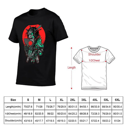 Hannya Mecha Dark Edition T-Shirt - Embrace the Cyberpunk Horror Style for Everyday Comfort