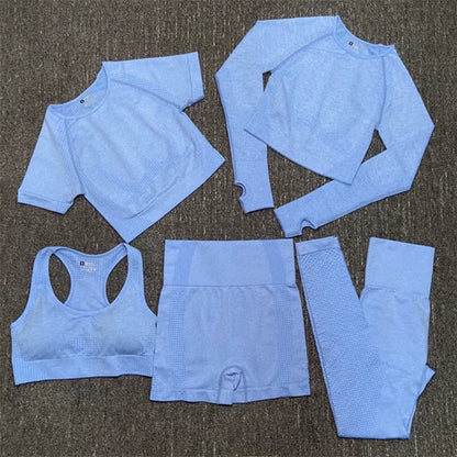 Elevate Your Workout with Our 5-Piece Seamless Yoga Set for Women – Ultimate Comfort and Style