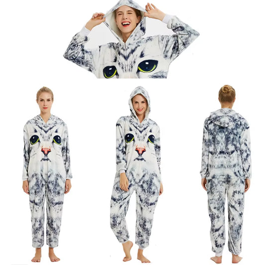 Cozy Unicorn Kigurumi Onesie - Hooded Pajamas for Kids and Adults - Perfect Winter Sleepwear!