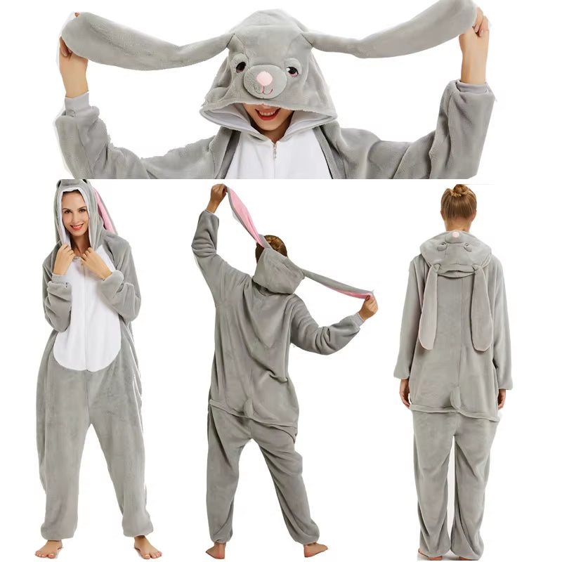 Cozy Unicorn Kigurumi Onesie - Hooded Pajamas for Kids and Adults - Perfect Winter Sleepwear!