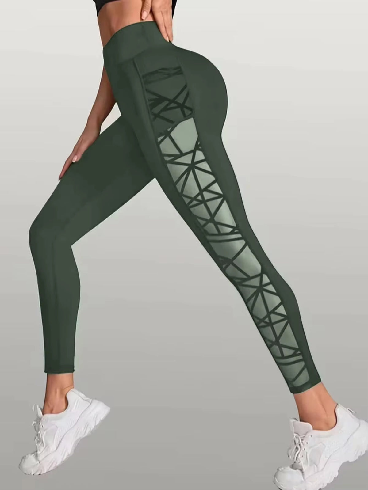 Elevate Your Workout with Our New Euro Style Yoga Pants - Hip Lift Mesh Design, Perfect for Outdoor Gym Sessions!