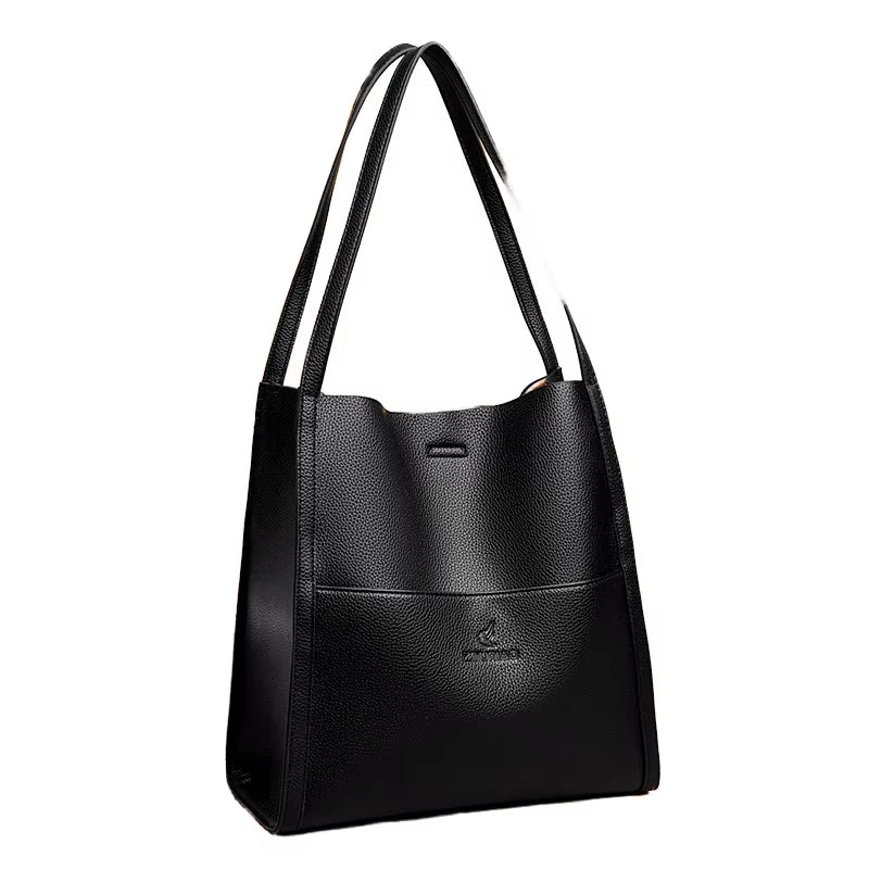 2025 New Brand Women'S Retro Bucket Bag High Quality Soft Leather Handbag Large Capacity Durability ...