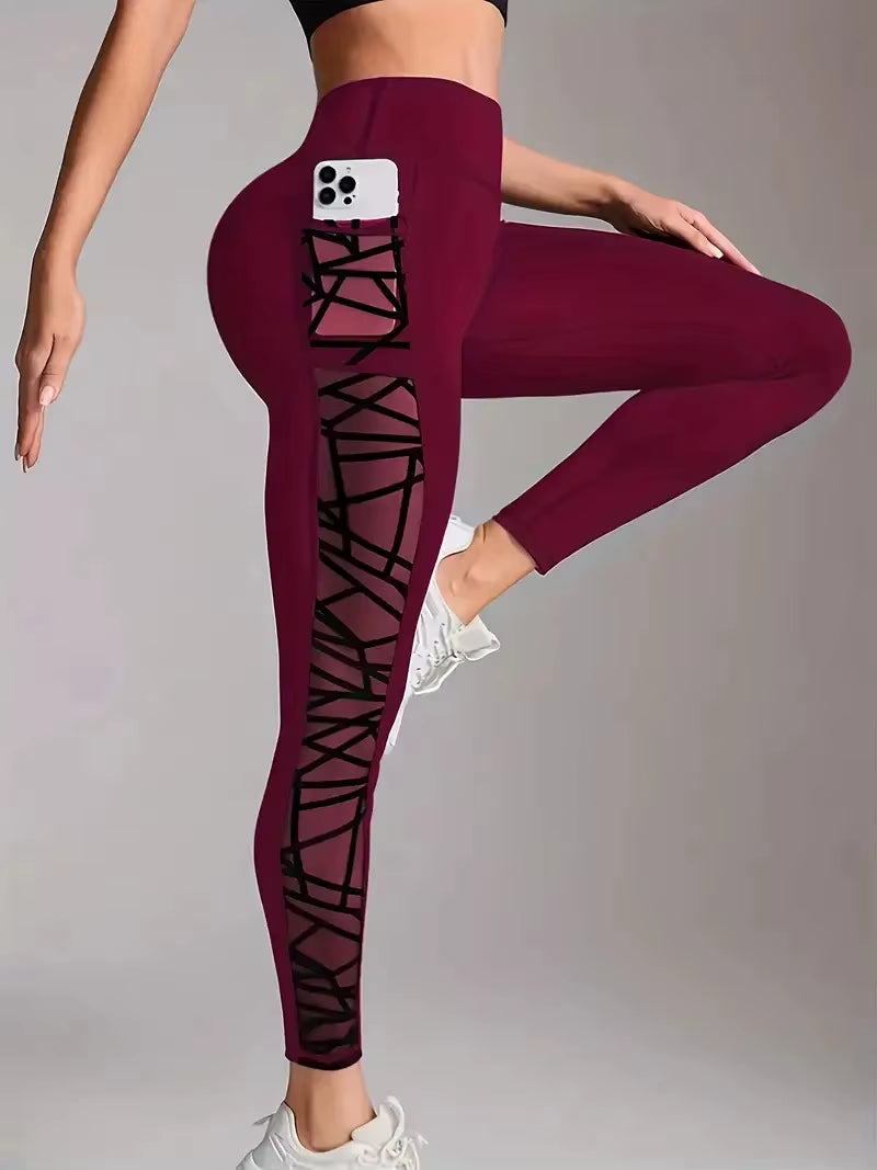 Elevate Your Workout with Our New Euro Style Yoga Pants - Hip Lift Mesh Design, Perfect for Outdoor Gym Sessions!