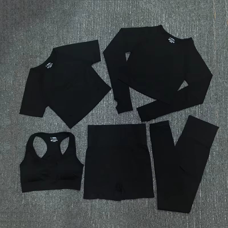Elevate Your Workout with Our 5-Piece Seamless Yoga Set for Women – Ultimate Comfort and Style