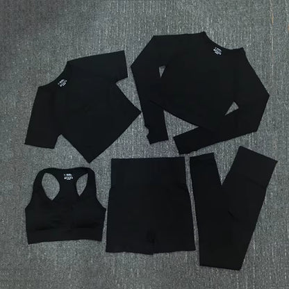 Elevate Your Workout with Our 5-Piece Seamless Yoga Set for Women – Ultimate Comfort and Style