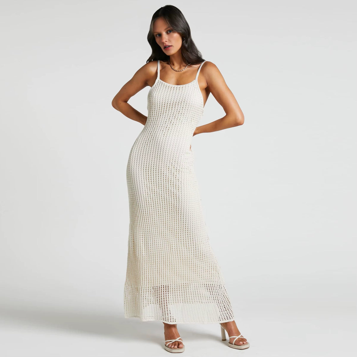 Elevate Your Summer Wardrobe with Our Custom Strapless Crochet Knit Maxi Dress - Breathable Chiffon for Effortless Style